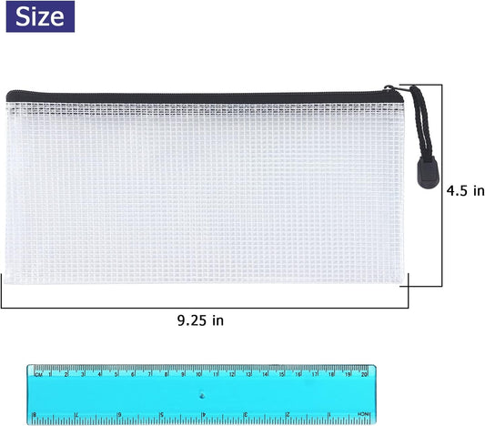 10 Pack Small Mesh Zipper Pouch Waterproof Zipper Bags Organizer Pencil Pouches A6 Size for Classroom School Office Supplies