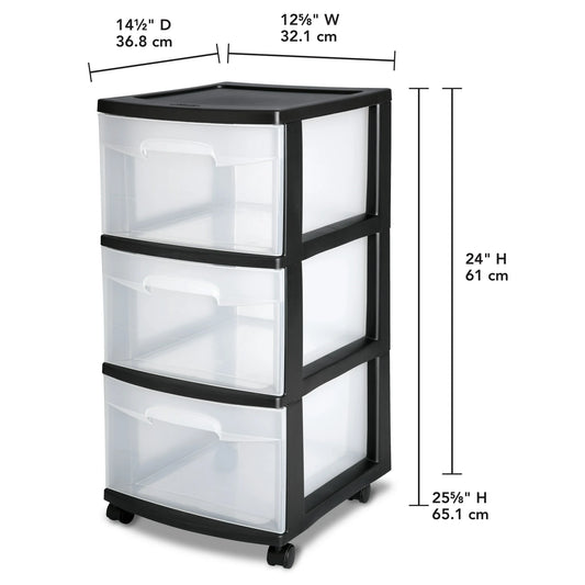 The Sterilite 3 Drawer Medium Cart