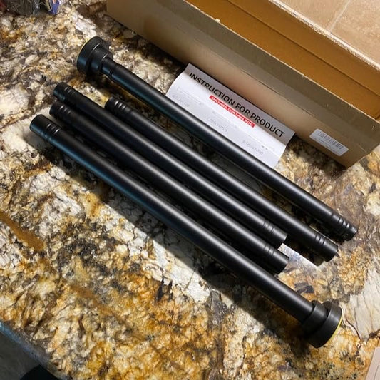 Adjustable Shower Curtain Rod 43-78 Inch, 1" Diameter Spring Tension Rod, No Drill Anti-Rust Non-Slip Bathroom Shower Curtain Rod, Black