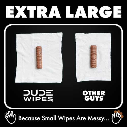 DUDE Wipes Odor Destroyer Adult Flushable Wet Wipes, Deodorizing, 288 Count | Controls odor for up to 24 hours. 99% water, extra large flushable butt wipes. Lightly scented. Septic safe. 6 packs of 48.