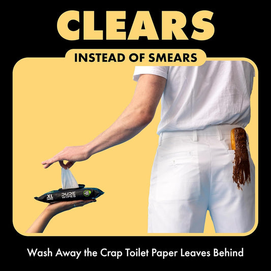 DUDE Wipes flushable wipes 3 pack 144 count XL plant-based septic-safe extra large wipes