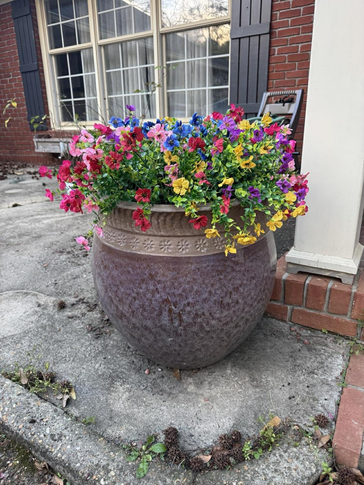 24 Bundles Artificial Flowers for Outdoors – UV Resistant Fake Silk & Faux Plastic Plants for Garden, Porch, Window Box, Table Vase & Indoor Outdoor Home Decor (Mixed Colors)