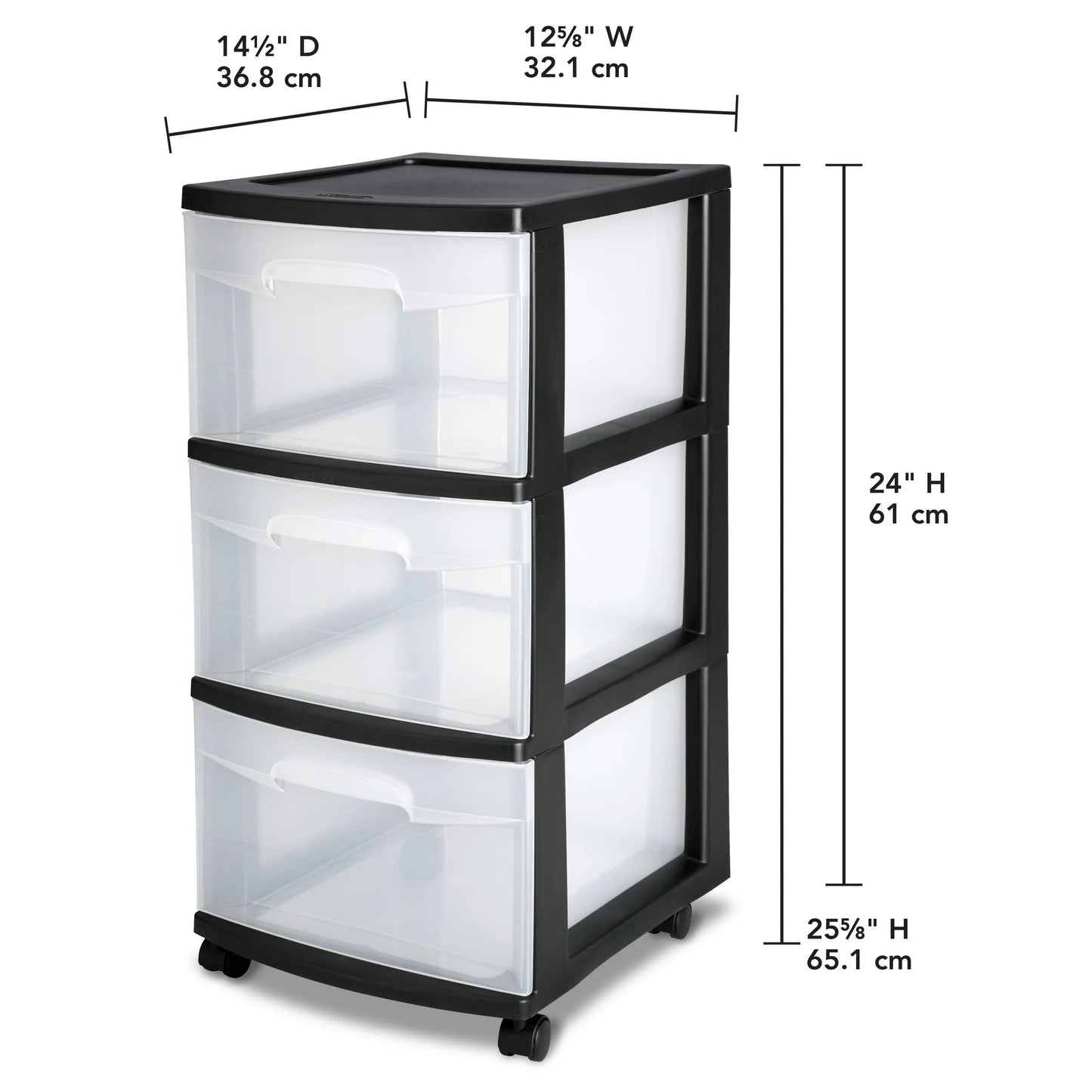 The Sterilite 3 Drawer Medium Cart