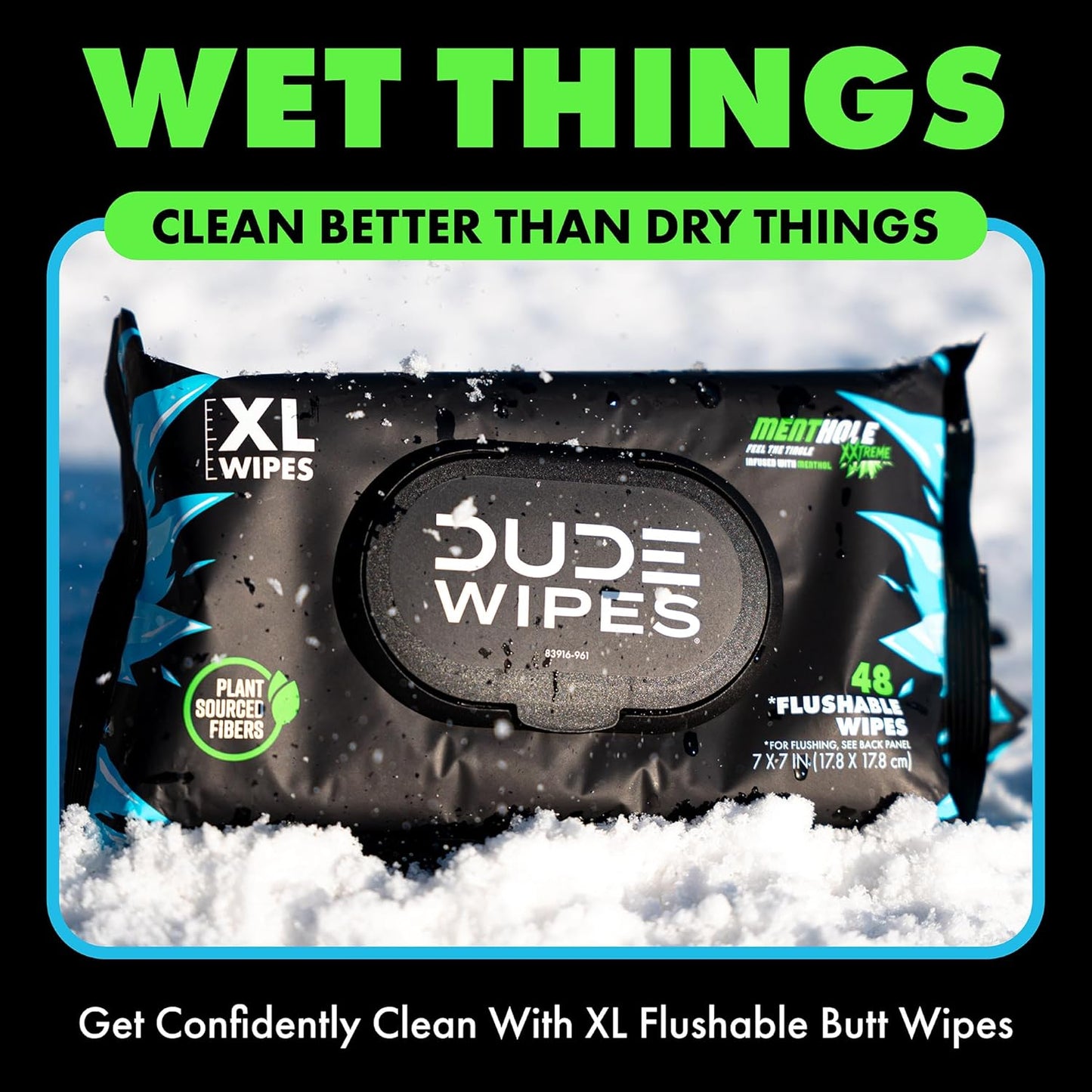 DUDE Wipes - Flushable Wipes - 1 Pack, 48 Count Extra-Large