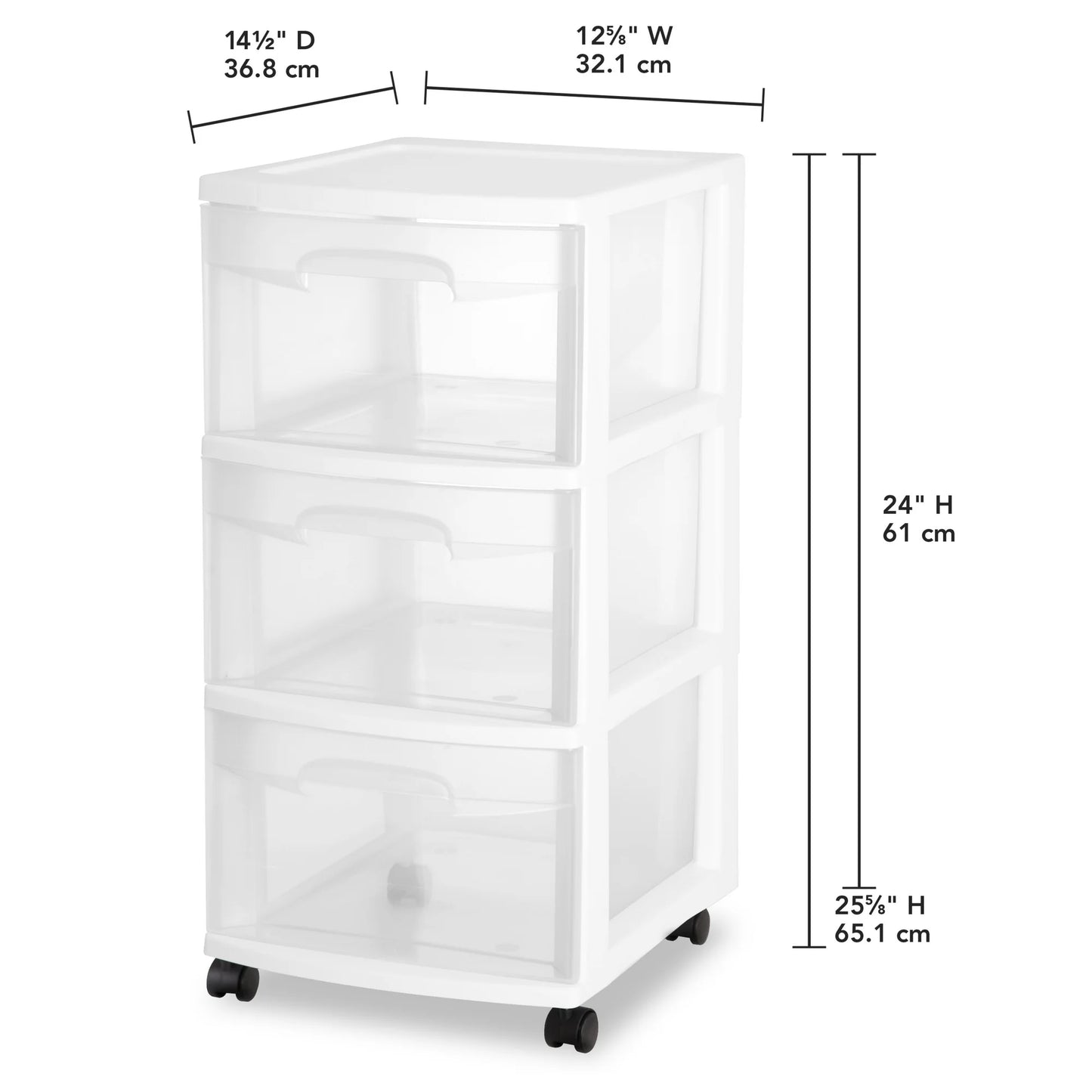 The Sterilite 3 Drawer Medium Cart