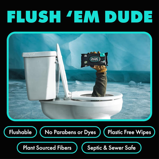 DUDE Wipes - Flushable Wipes - 1 Pack, 48 Count Extra-Large