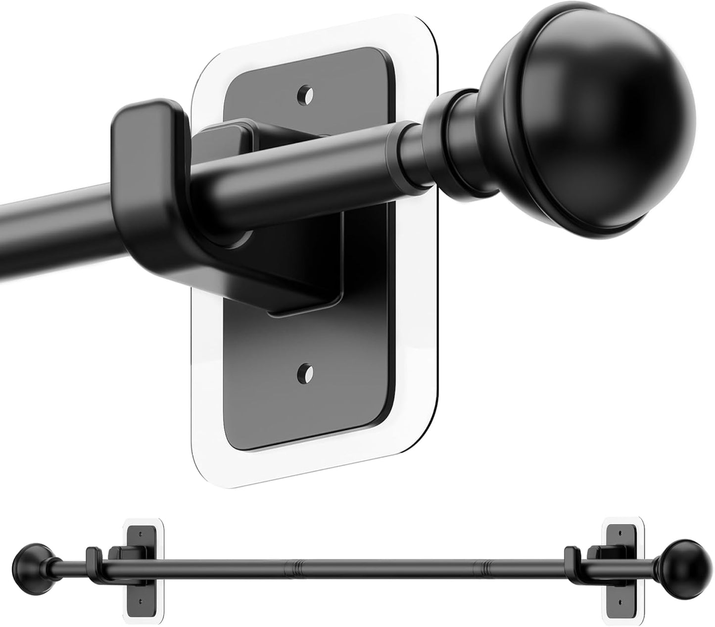 No-Drill Adjustable Curtain Rod (27–52 Inches)