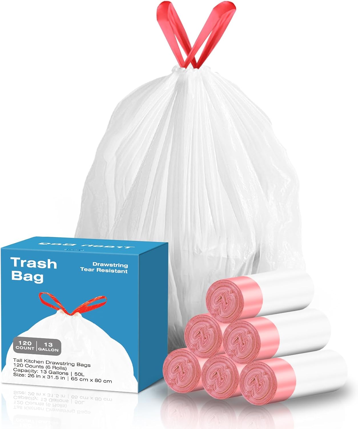 13.2 Gallon Tall Kitchen Drawstring Trash Bags