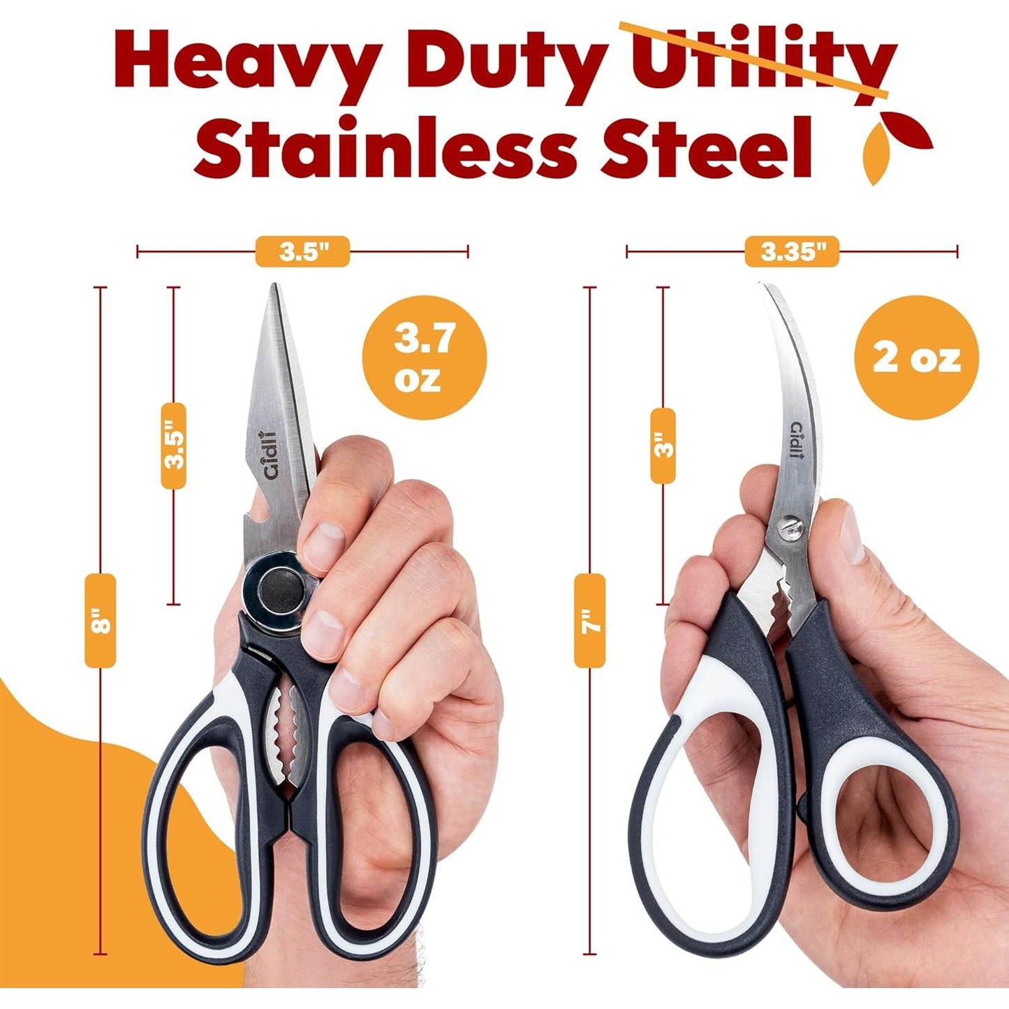 Gidli Kitchen Shears Set - Heavy Duty Stainless Steel Scissors