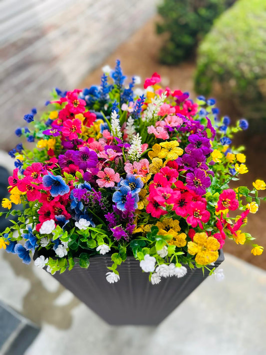 24 Bundles Artificial Flowers for Outdoors