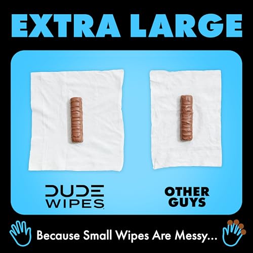 DUDE Wipes Unscented Adult Flushable Wipes and Mint Travel Pack, 402 Count | 8 packs of 48 extra large unscented flushable butt wipes plus 18 mint travel wipes. 99% water, vitamin E, aloe. Septic safe.