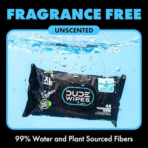 DUDE Wipes Flushable Wipes Variety Stool Kit Gift Set for Him - 9 Packs, 432 Total - Mint Chill, Shea Butter & Unscented - Sewer & Septic Safe