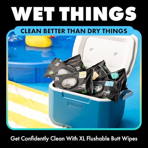 DUDE Wipes Flushable Wipes Variety Stool Kit Gift Set for Him - 9 Packs, 432 Total - Mint Chill, Shea Butter & Unscented - Sewer & Septic Safe