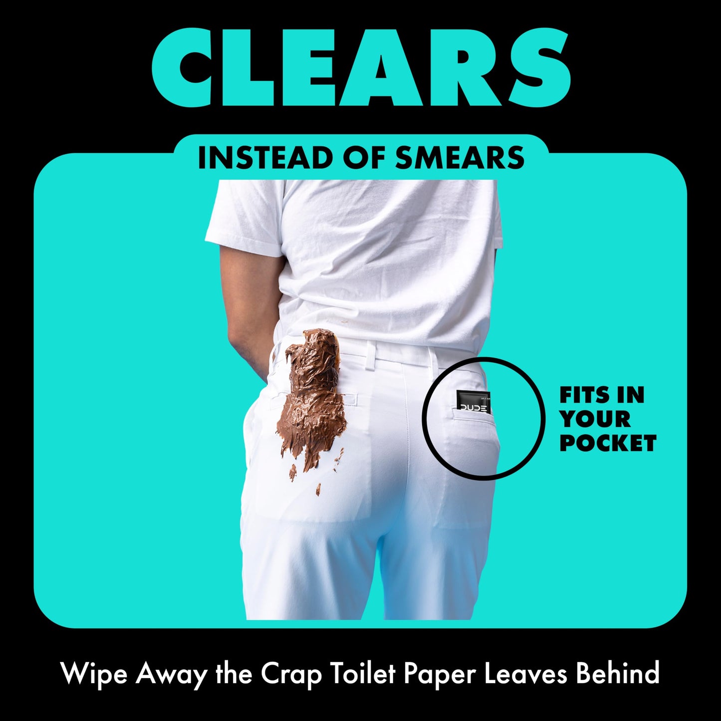 DUDE Wipes On-The-Go Mint Chill Adult Flushable Travel Wipes, 30 Count | 30 individually wrapped flushable butt wipes. Travel essentials. 99% water, tea tree oil, vitamin E and aloe. Septic safe.