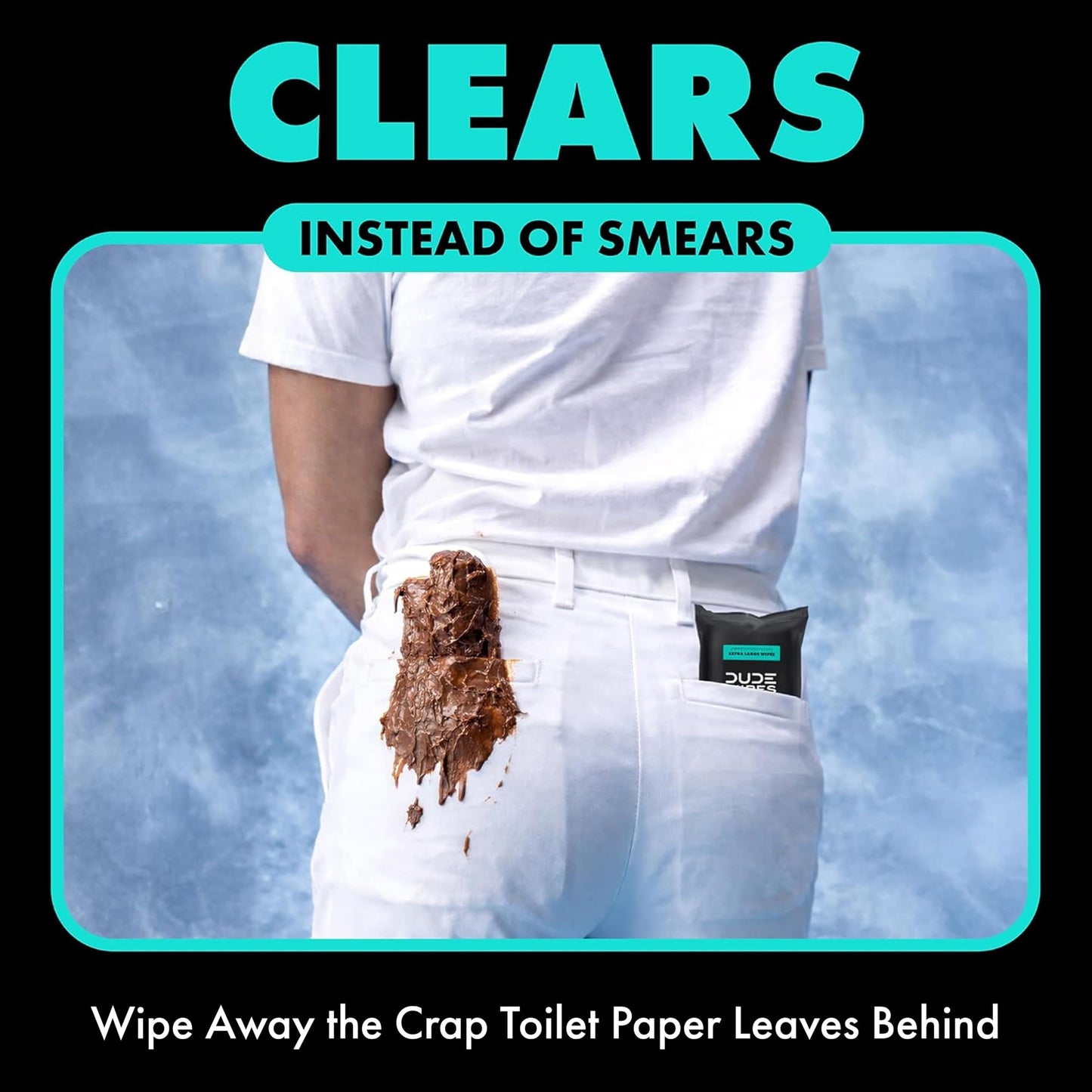 DUDE Wipes Mint Chill Adult Flushable Travel Wipes, Camping, 108 Count | 6 travel packs of 18 extra large flushable butt wipes. Road trip essentials. 99% water with tea tree oil. Septic safe.