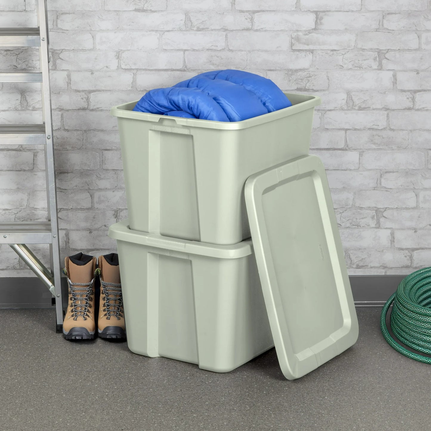 Sterilite 18 Gallon Tote, Plastic Storage Bin with Snap-on Lid