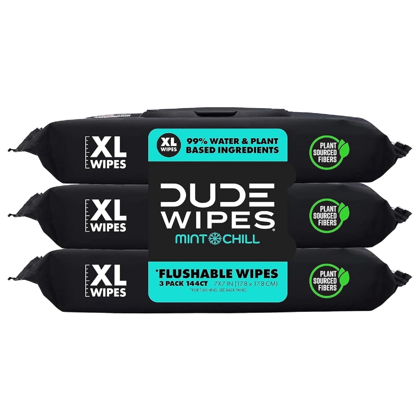 DUDE Wipes - Flushable Wipes - 3 Pack, 144 Count XL