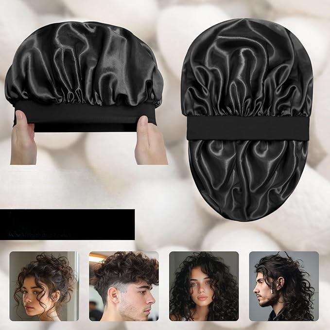 Satin Bonnet Sleep Cap – Double Layer Hair Wrap for Curly Hair, Braids & Protective Styles