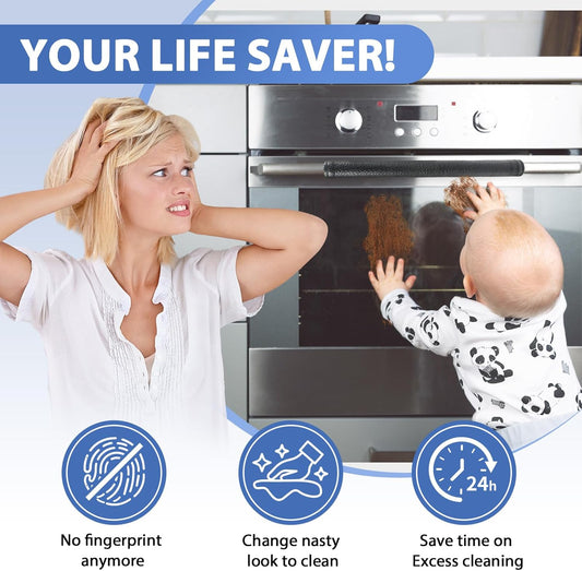 2pcs Refrigerator Door Handle Covers,Waterproof & Oilproof, Handle Protector for Oven, Stove, Dishwasher (Black, 15.74" x 4“)