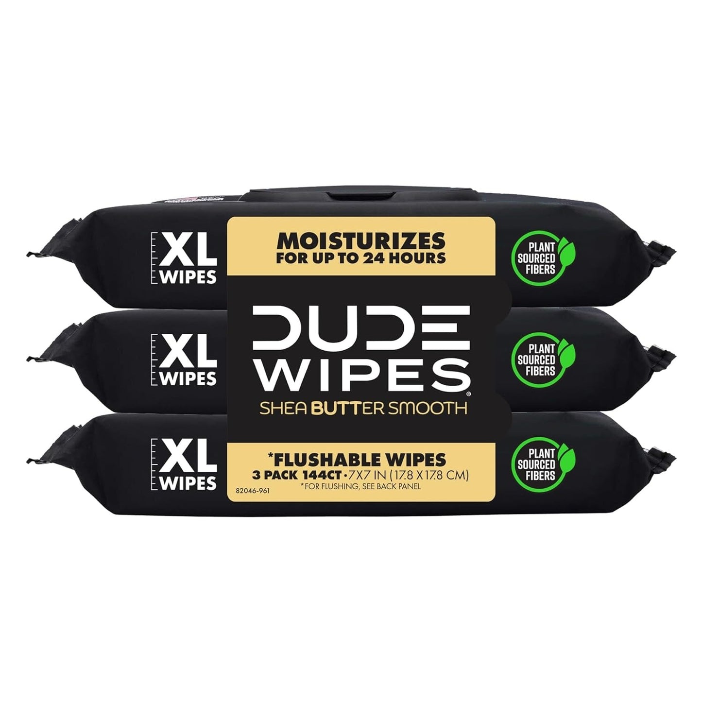 DUDE Wipes Shea BUTTer Adult Flushable Wet Wipes, Moisturizing, 288 Count | 99% water, extra large flushable butt wipes. Moisturizing coconut oil, vitamin E and aloe. Septic safe. 6 packs of 48.
