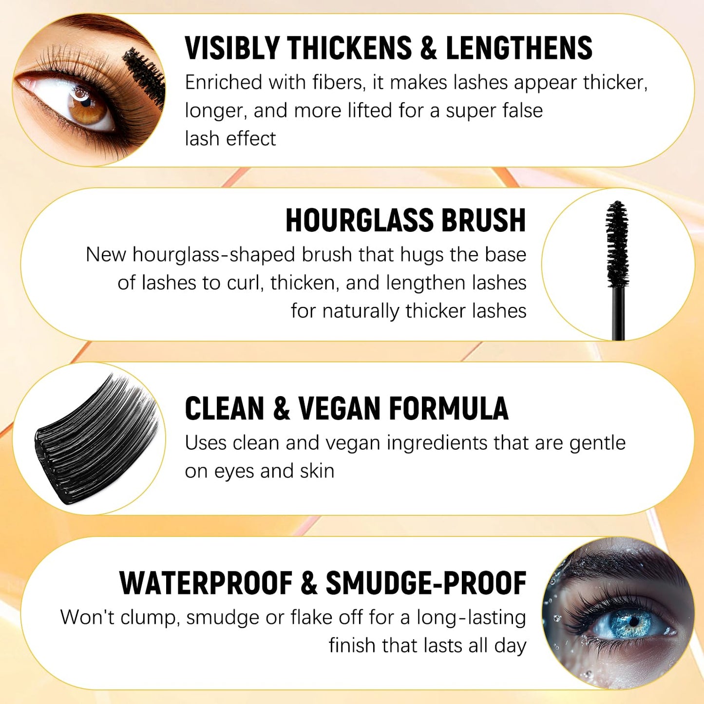 Bubble Mascara - Colossal Bubble Mascara, Waterproof, Smudge-Proof, Clump-Proof, Volumizing, Create Natural Eyelashes (1PC)