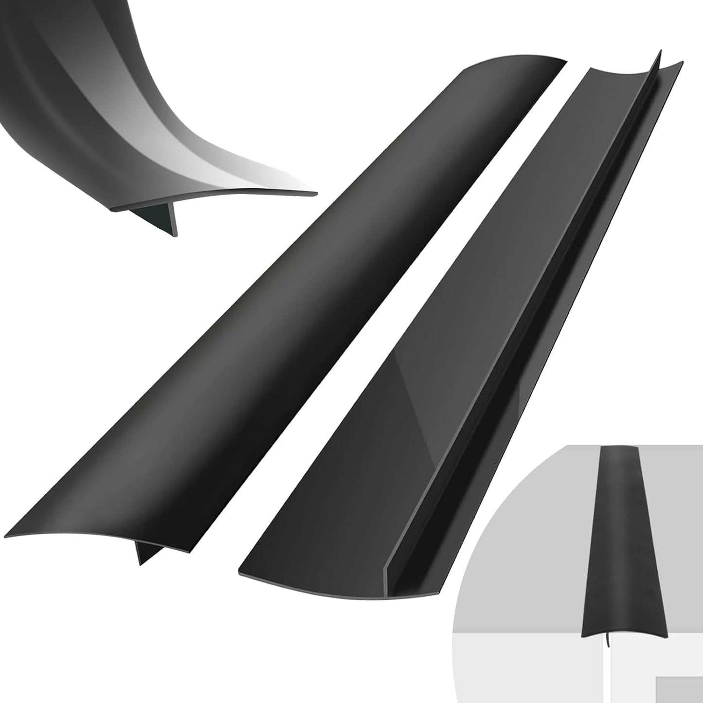 Premium 2 Pack Silicone Stove Gap Covers, Heat Resistant Oven Gap Filler Seals Gaps Between Stovetop and Counter Easy to Clean - 25 Inches