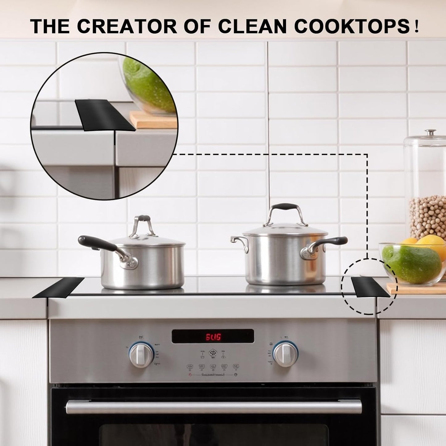 Premium 2 Pack Silicone Stove Gap Covers, Heat Resistant Oven Gap Filler Seals Gaps Between Stovetop and Counter Easy to Clean - 25 Inches