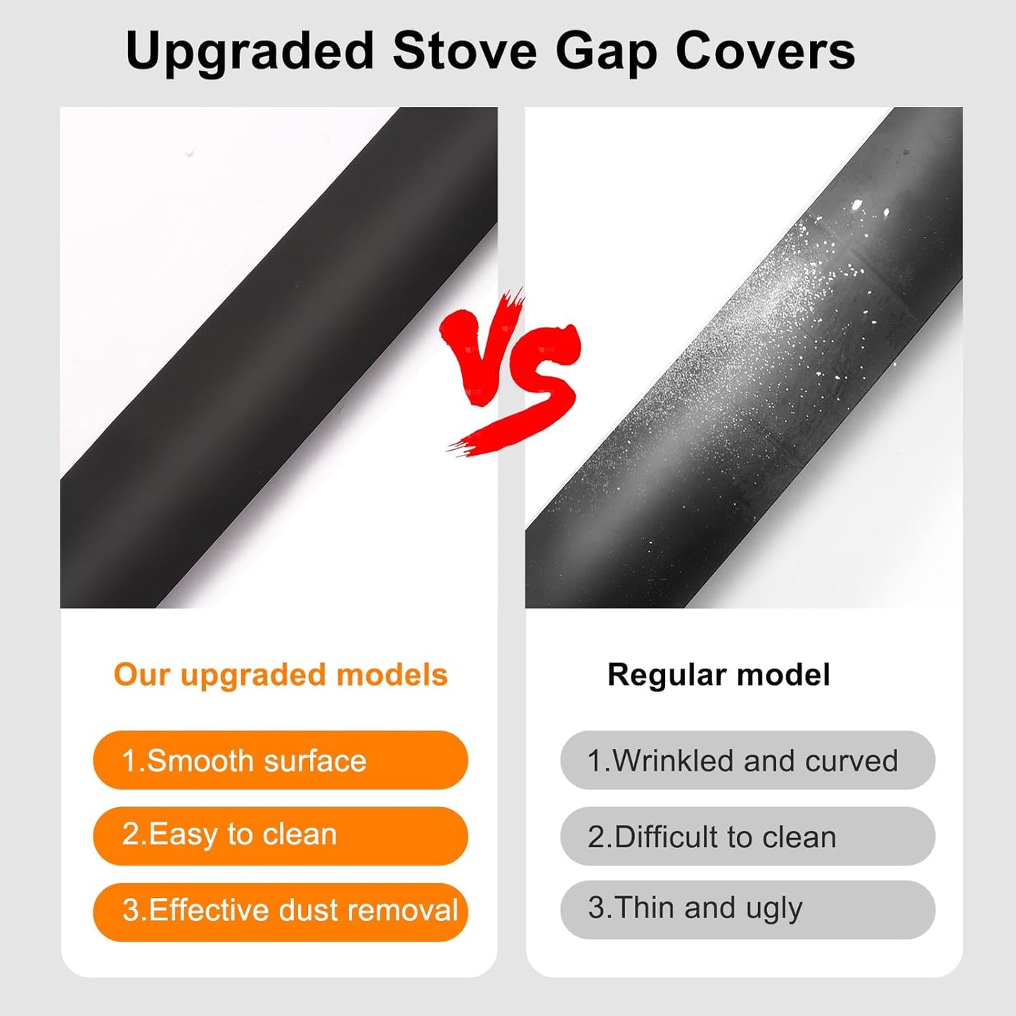 Premium 2 Pack Silicone Stove Gap Covers, Heat Resistant Oven Gap Filler Seals Gaps Between Stovetop and Counter Easy to Clean - 25 Inches