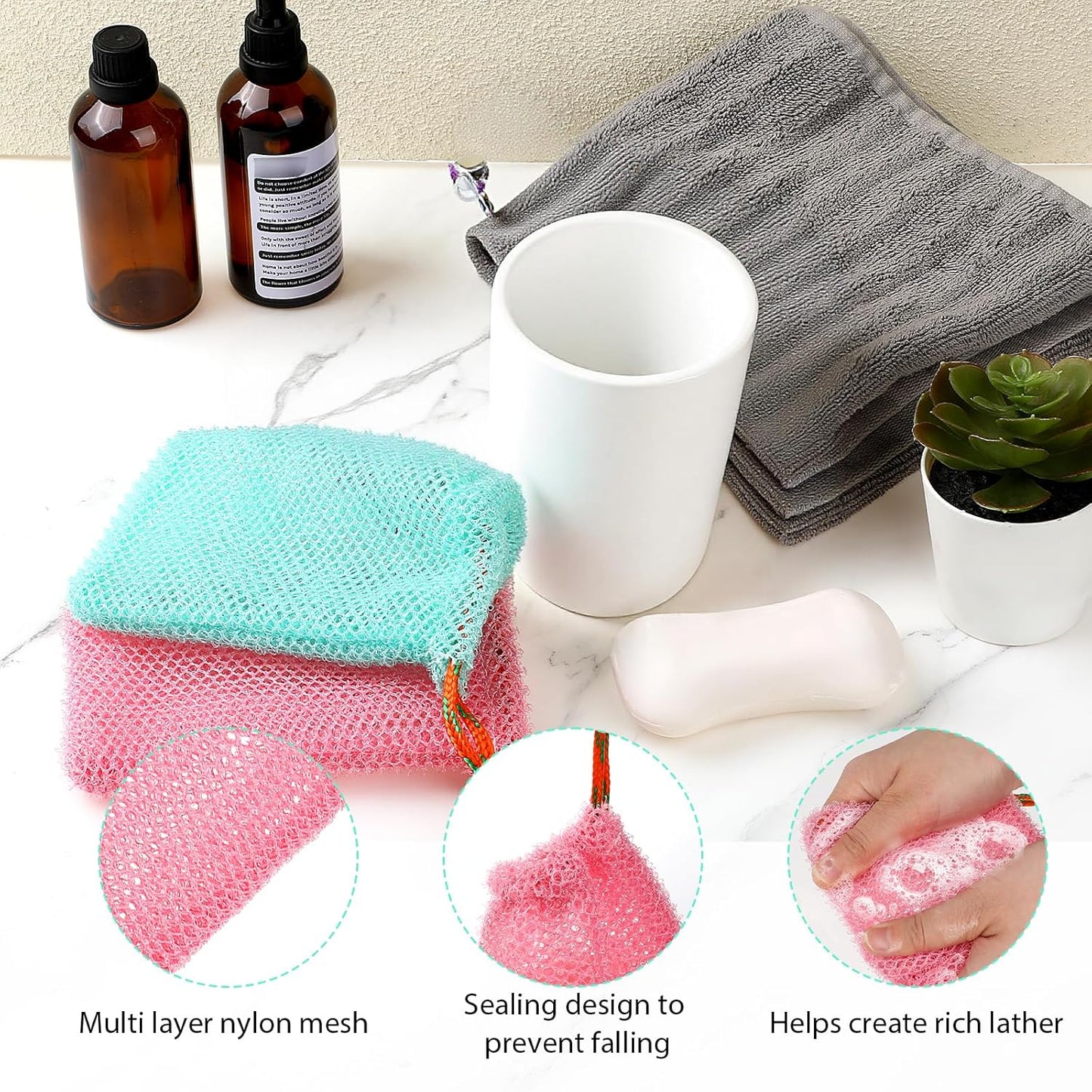 2 Pack Soap Saver Mesh Bags