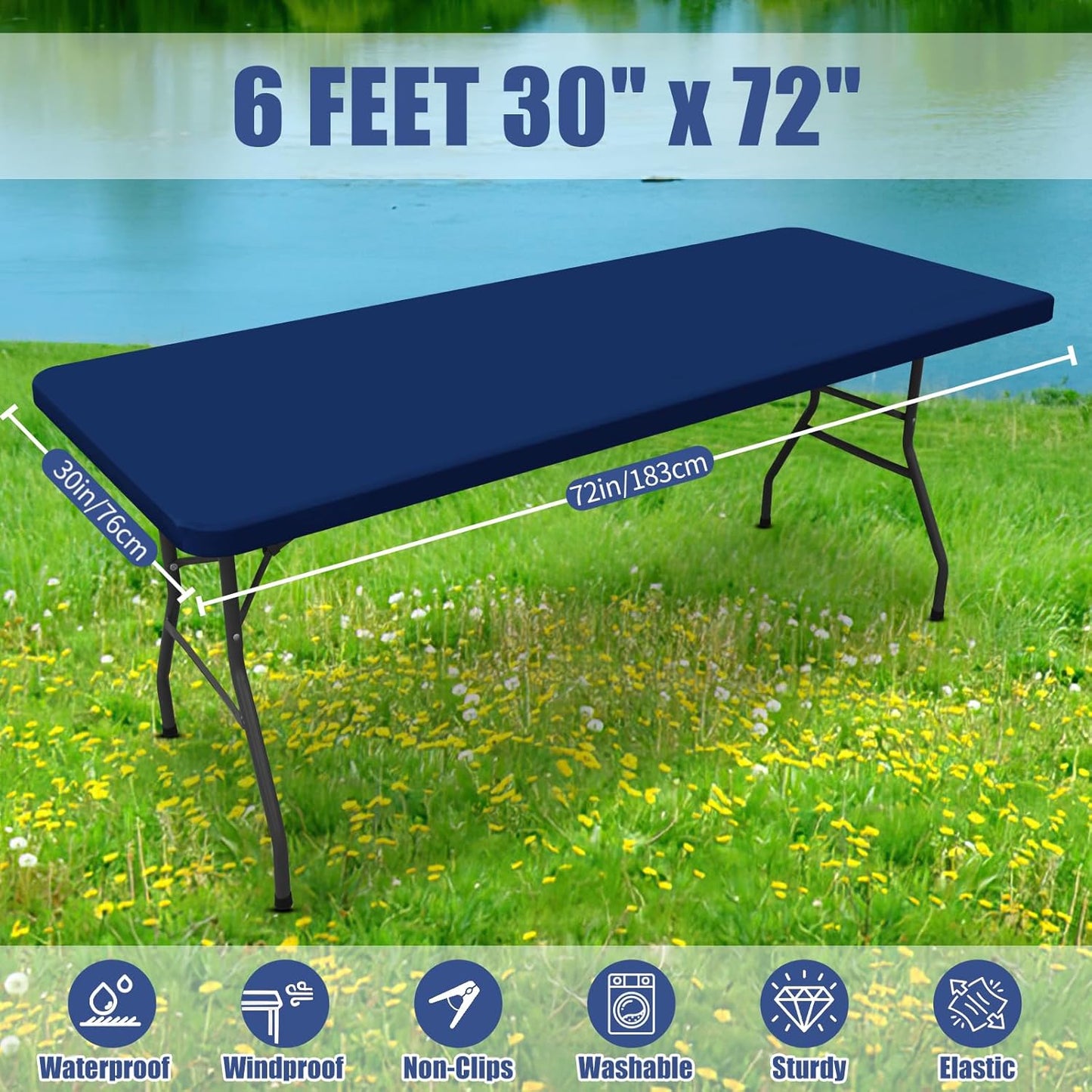 6FT Spandex Rectangle Tablecloth (30"x72")