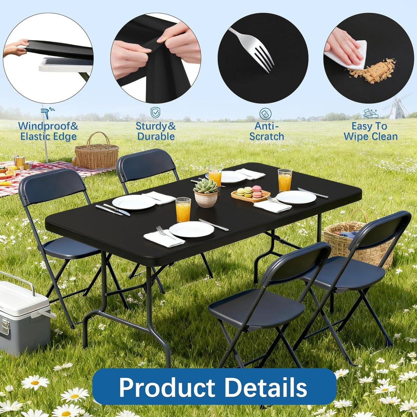 Spandex 6-Foot Rectangle Tablecloth